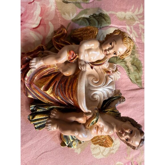 VTG Guerrini Cordoba Angel Cherub Wall Decor Religious Holy water font Spain - Picture 10 of 13